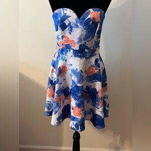 Emerald Sundae white w/flowers strapless dress 9